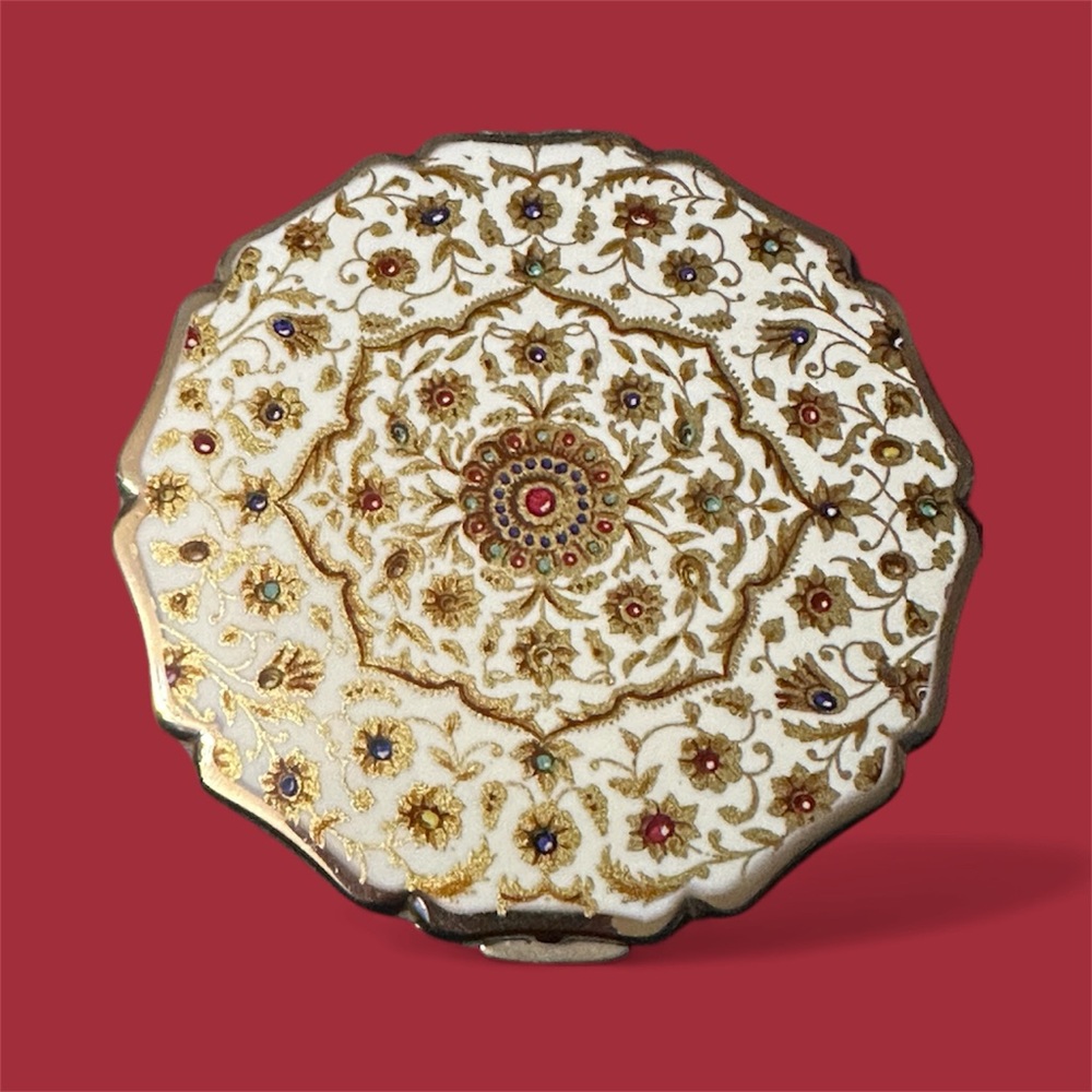 Vintage 1950s Stratton Loose Powder Compact with Middle Eastern Decoration